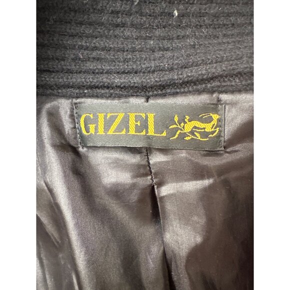 Gizel Angora Wool Open Front Cardigan Women OS Black Embroidered Beaded Longline - Picture 7 of 11